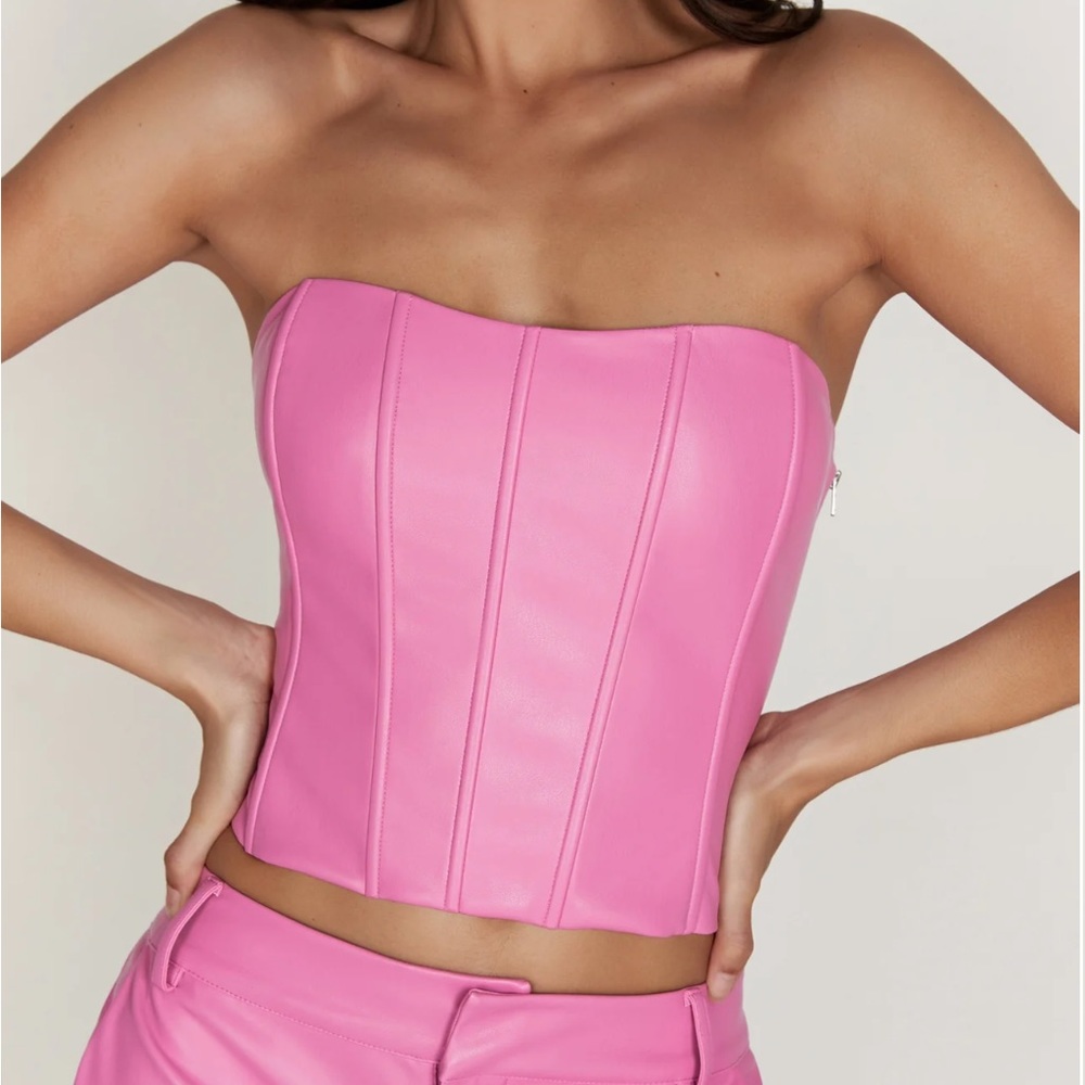 Brand new Meshki faux leather corset
